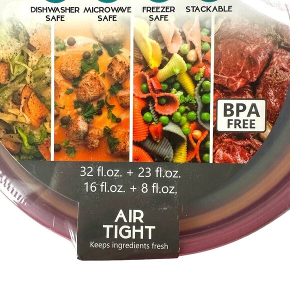 Madison York 8-Piece Prep Bowl Set BPA Free Airtight & Stackable NIP - Picture 3 of 8